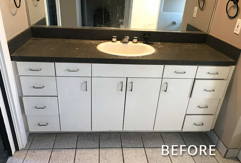 Townhouse Master Bathroom Before Renovation Weatherford TX