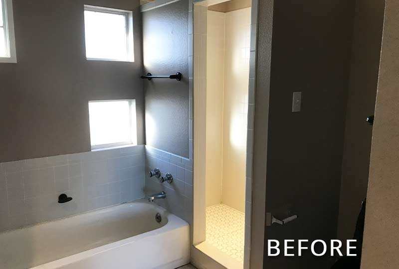 Townhouse Master Shower And Bathroom Before Renovation Weatherford TX
